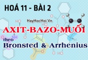 Axit Bazơ Muối và Hidroxit lưỡng tính theo thuyết Arêniut và thuyết Bronsted - hoá 11 bài 2